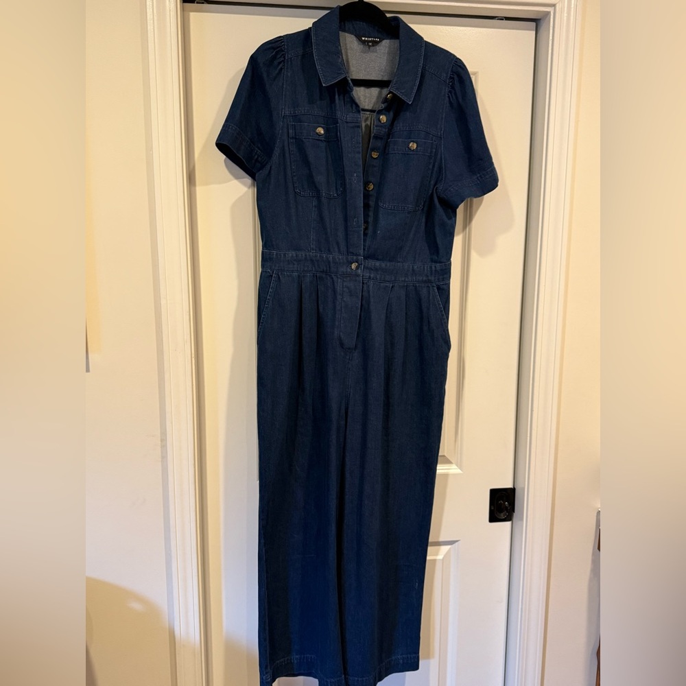 Whistles Dark Blue Denim Top with Logo Tag